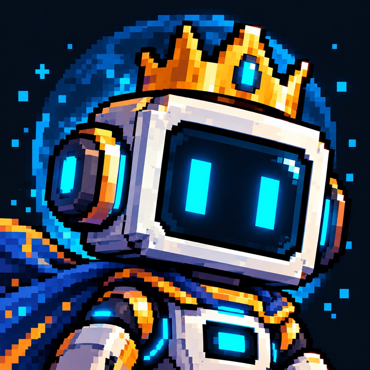 The crowned BitBot awaiting recovery